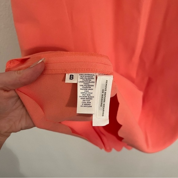 Ann Taylor LOFT Coral Salmon Pink Scallop Layered Sleeveless Womens Dress - Picture 7 of 7